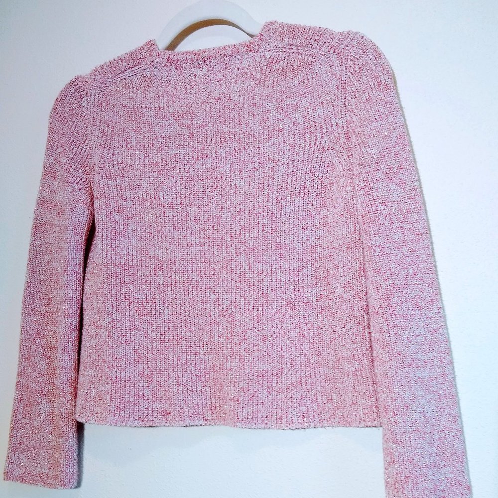 MAJE ROSE SHIMMER CROPPED SWEATER PULLOVER SZ 1 (XS-S) - Picture 12 of 16